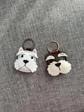 Leather Schnauzer Keychain, Handmade Keychain, Dog Key Chain, Dog Lover