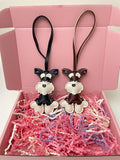 Handmade Leather Schnauzer Dog Charm, Keychain Or Pendant
