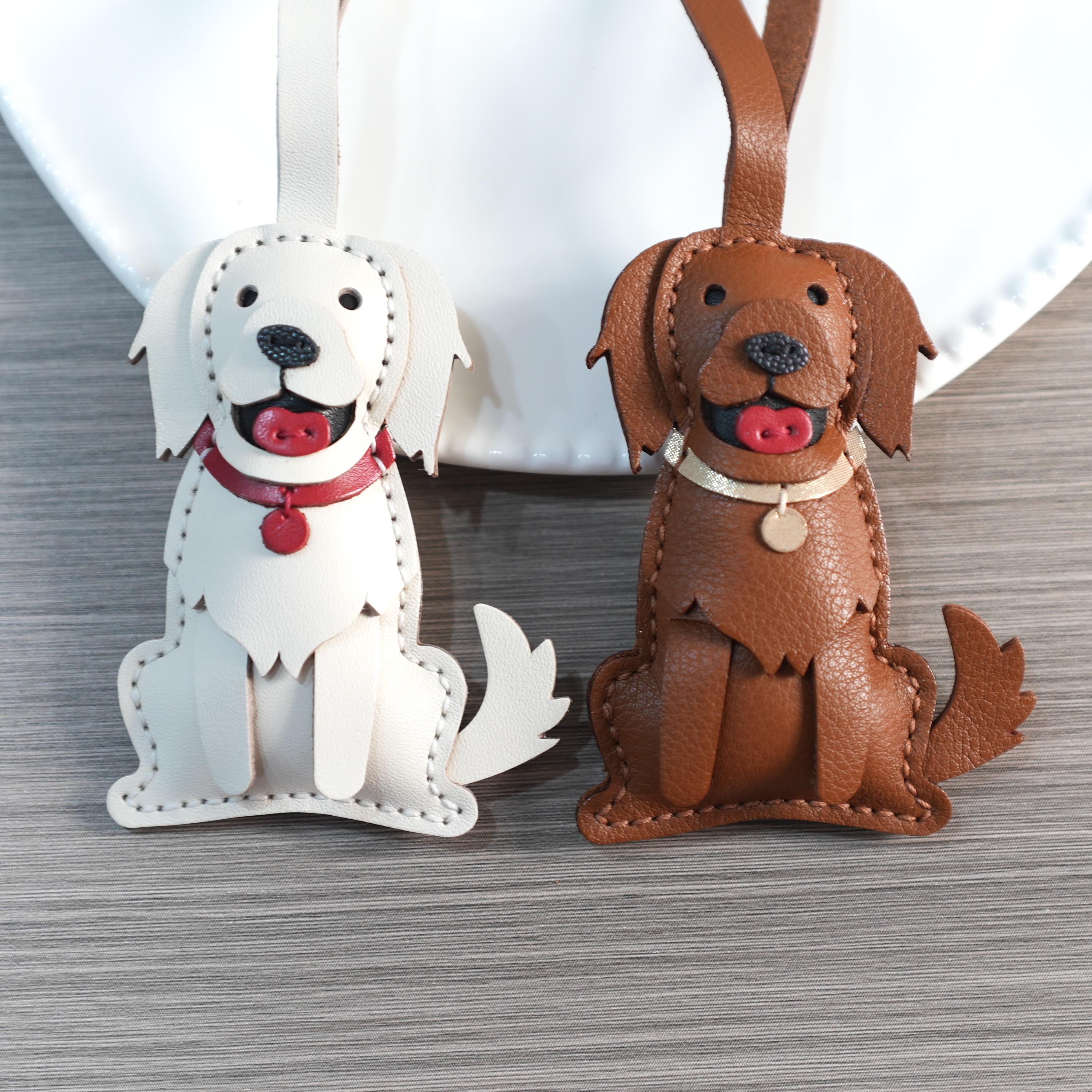 Handmade Leather Labrador Bag Charm, Dog Keychain, Pet Lover Gift, Purse Charm