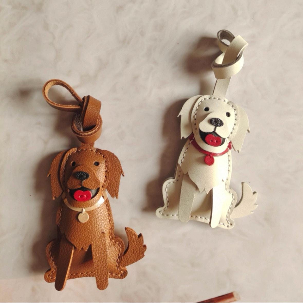 Handmade Leather Labrador Bag Charm, Dog Keychain, Pet Lover Gift, Purse Charm