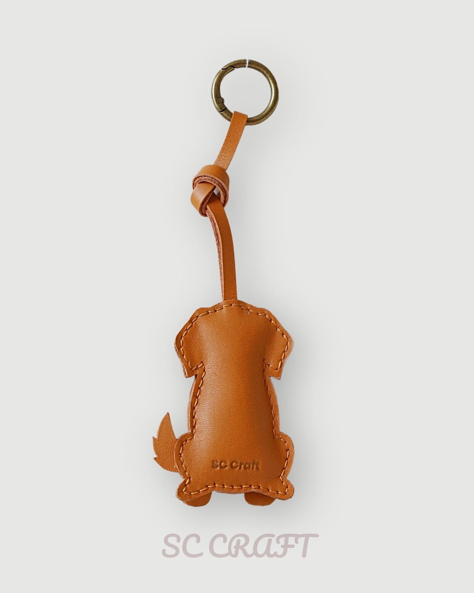 Personalized Golden Retriever Leather Bag Charms And Keychains: Handmade Dog Purse Charm
