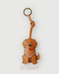 Personalized Golden Retriever Leather Bag Charms And Keychains: Handmade Dog Purse Charm