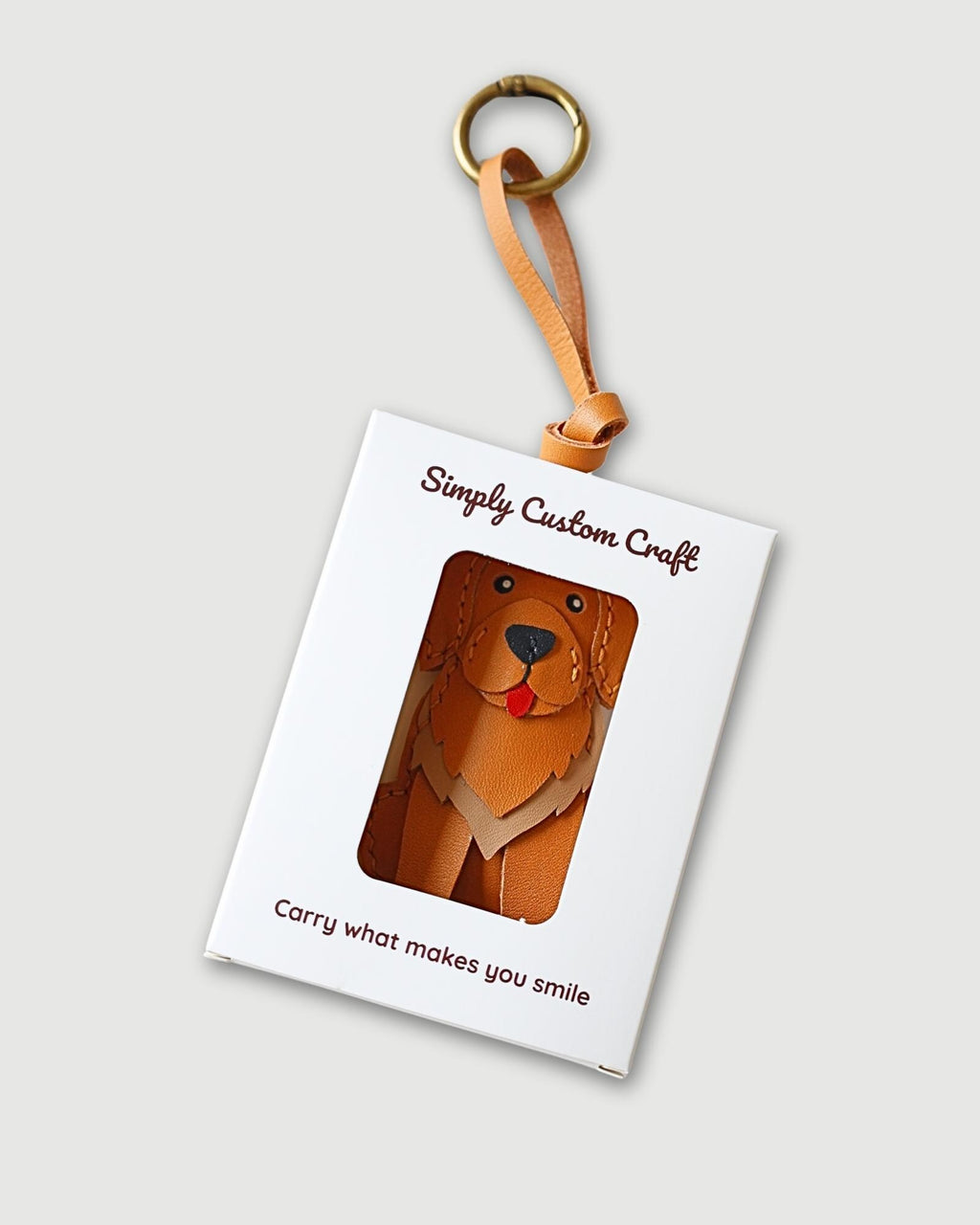Personalized Golden Retriever Leather Bag Charms And Keychains: Handmade Dog Purse Charm