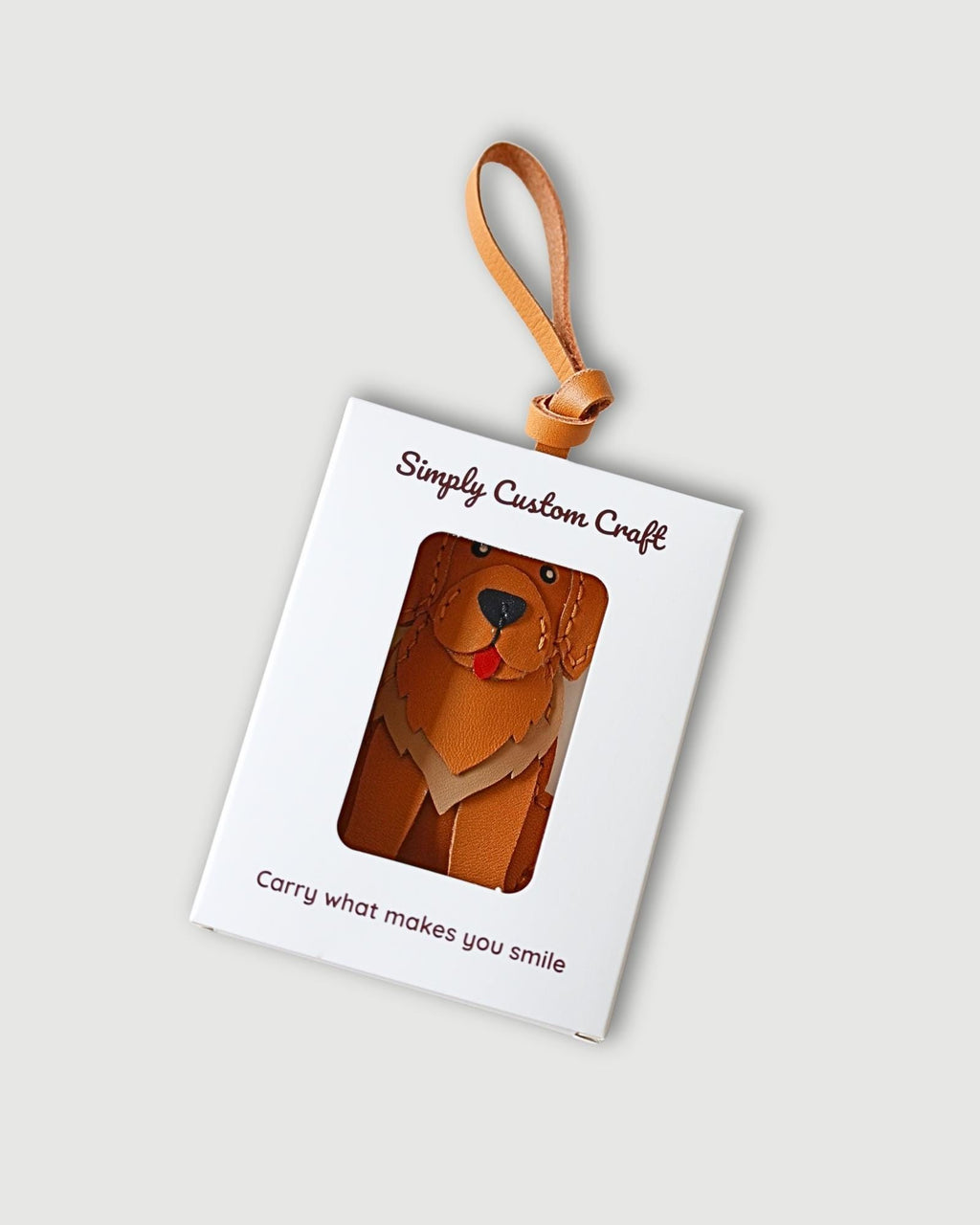 Personalized Golden Retriever Leather Bag Charms And Keychains: Handmade Dog Purse Charm