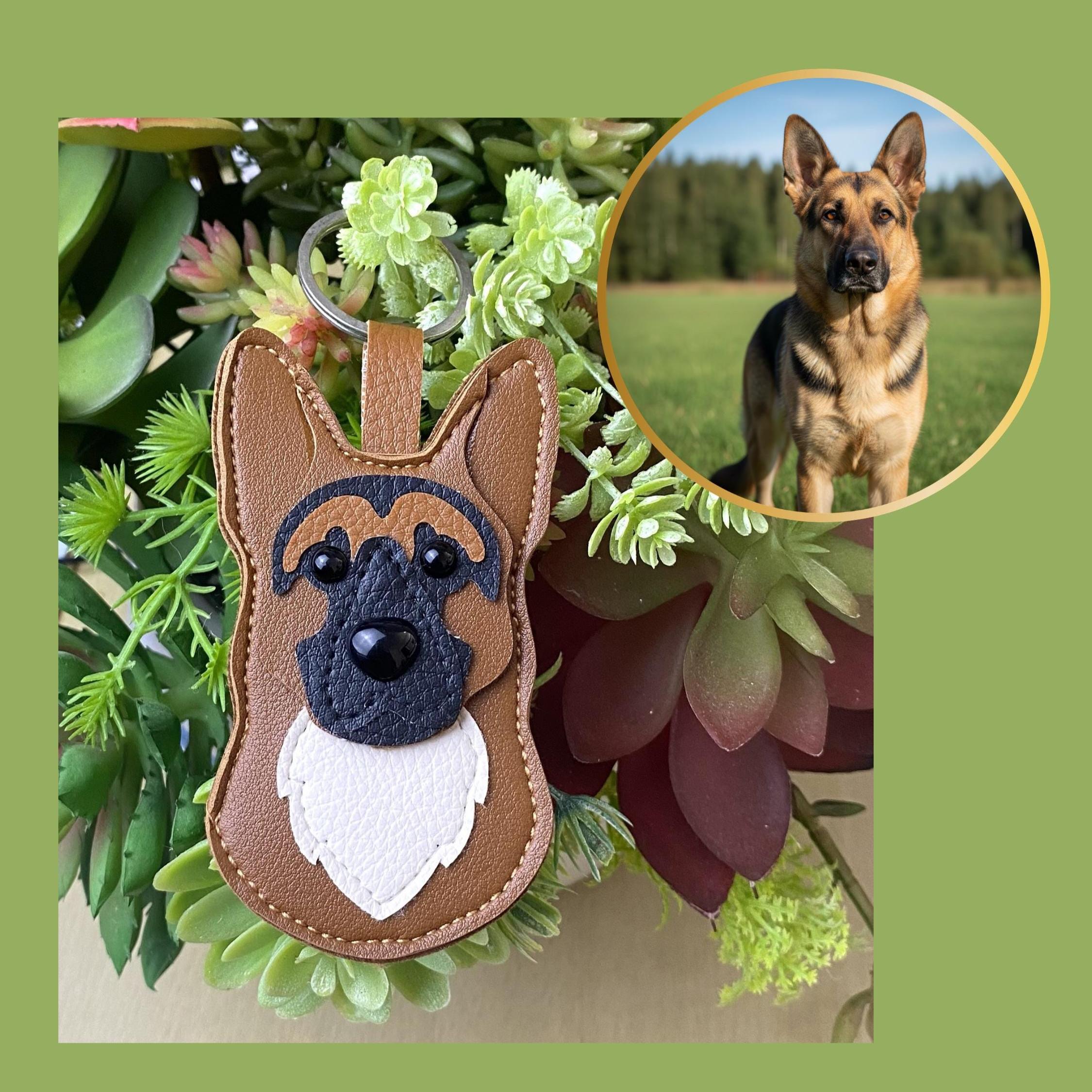 Handmade Leather Pet Bag Charm, Cute Leather Puppy Charm, Aesthetic Dog Bag Accessory, Custom Pet Portrait Keychain, Anniversary Gifts
