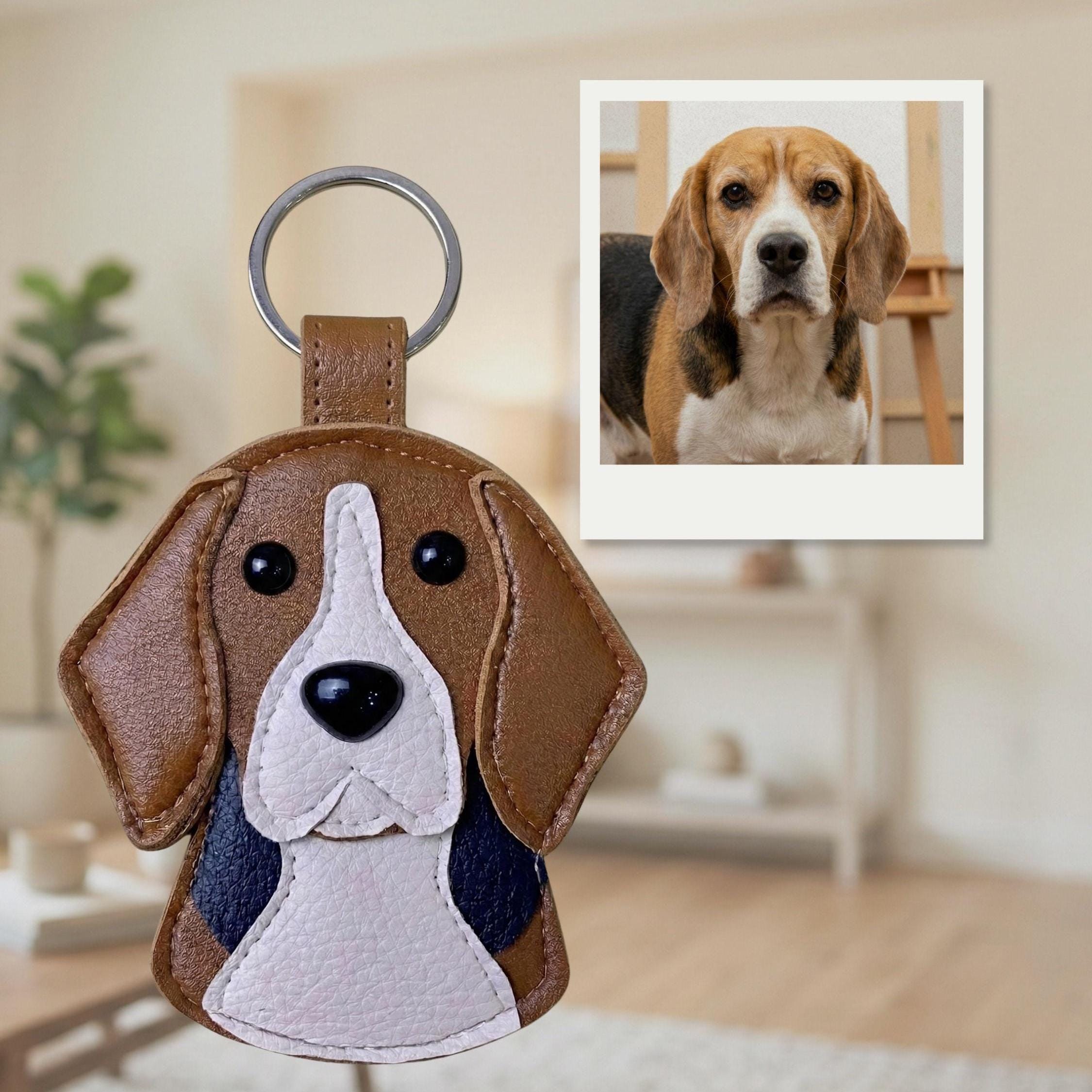 Handmade Leather Pet Bag Charm, Cute Leather Puppy Charm, Aesthetic Dog Bag Accessory, Custom Pet Portrait Keychain, Anniversary Gifts