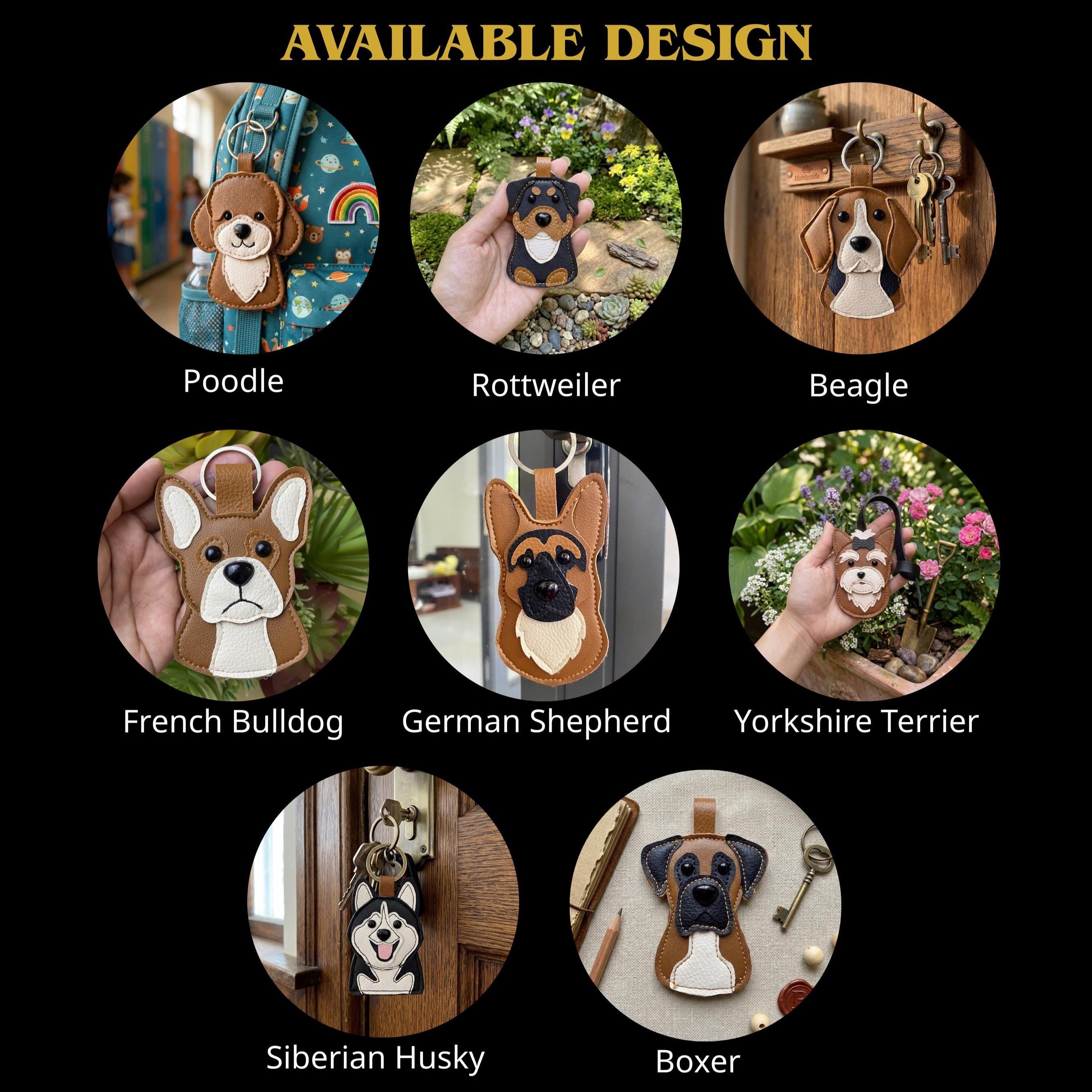 Handmade Leather Pet Bag Charm, Cute Leather Puppy Charm, Aesthetic Dog Bag Accessory, Custom Pet Portrait Keychain, Anniversary Gifts