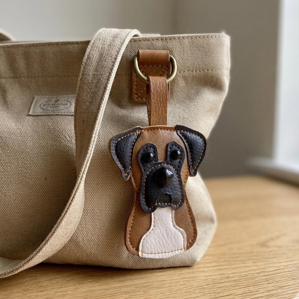 Handmade Leather Pet Bag Charm, Cute Leather Puppy Charm, Aesthetic Dog Bag Accessory, Custom Pet Portrait Keychain, Anniversary Gifts