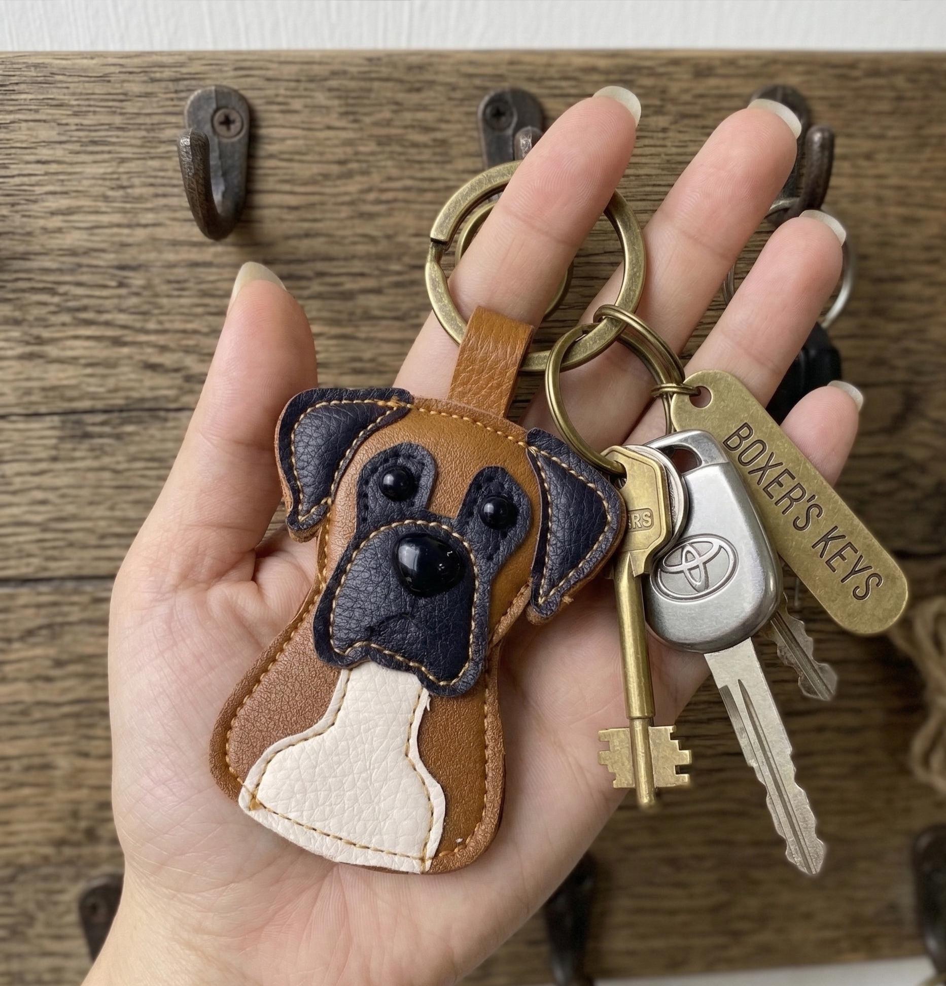 Handmade Leather Pet Bag Charm, Cute Leather Puppy Charm, Aesthetic Dog Bag Accessory, Custom Pet Portrait Keychain, Anniversary Gifts